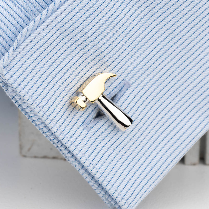 Hammer and Saw Metal Cufflinks