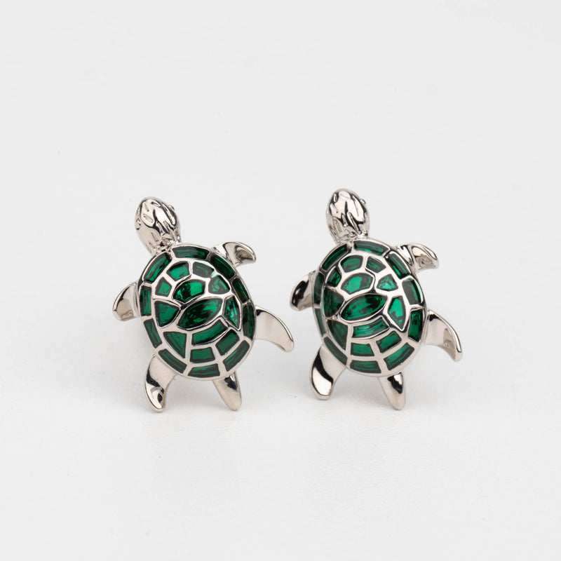 Turtles Enamel Metal Cufflinks