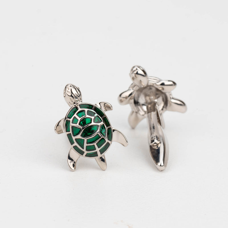 Turtles Enamel Metal Cufflinks