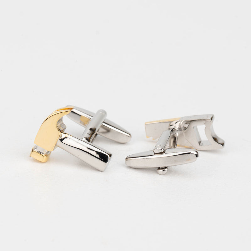 Hammer and Saw Metal Cufflinks