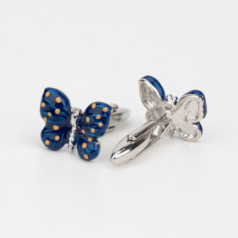 Butterfly Enamel Metal Cufflinks