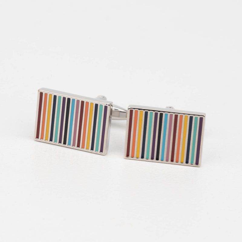 Rectangle Color Strips Cufflinks