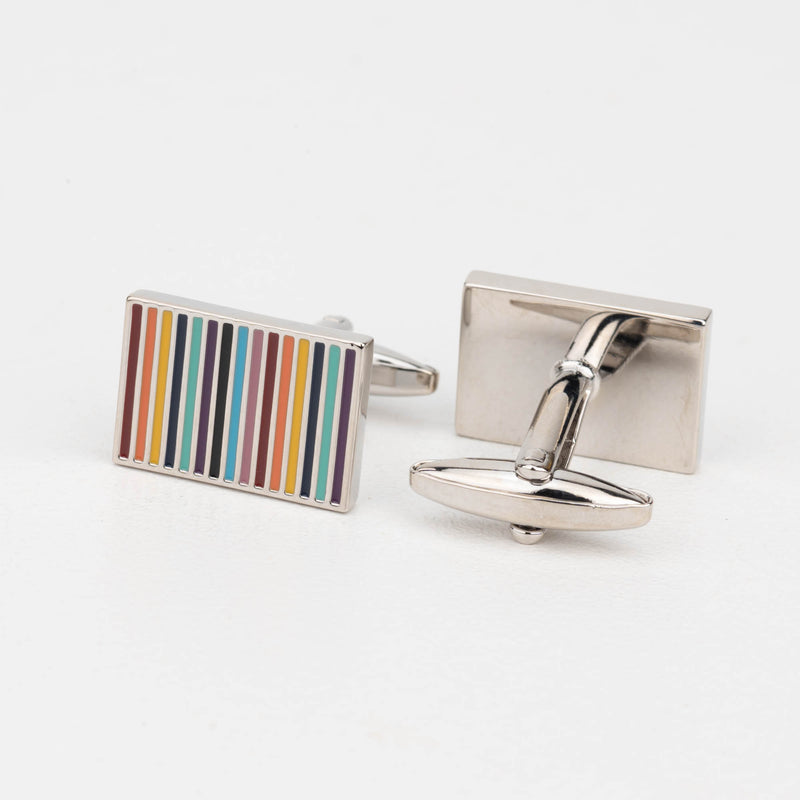 Rectangle Color Strips Cufflinks