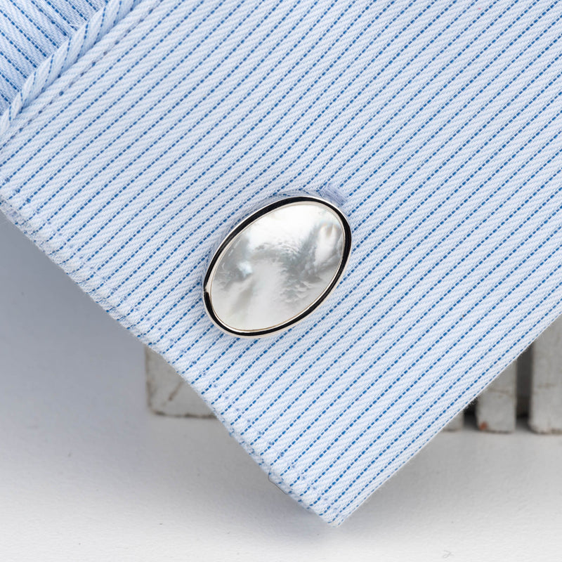 Oval Mother of Pearl Cufflink
