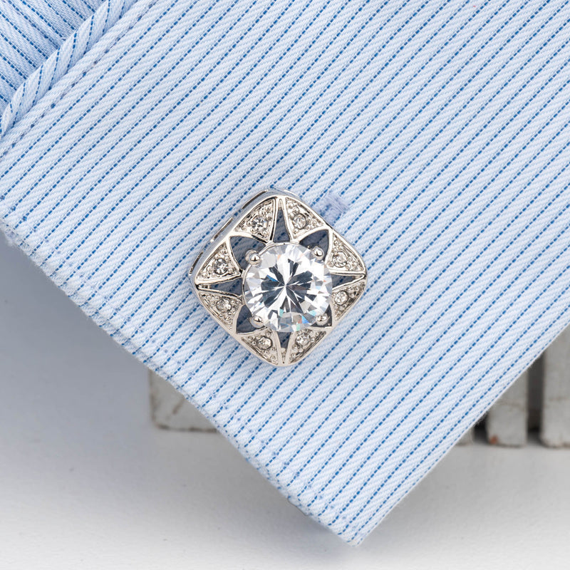 Large Square CZ cufflink