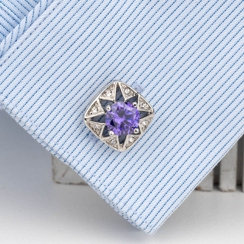 Large Square CZ cufflink