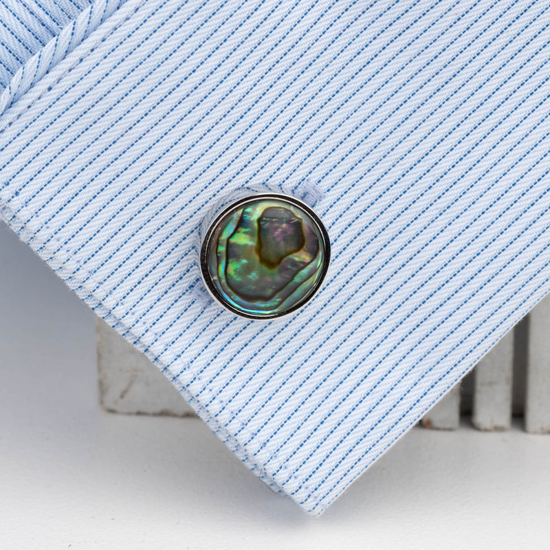 Round Abalone Cufflink