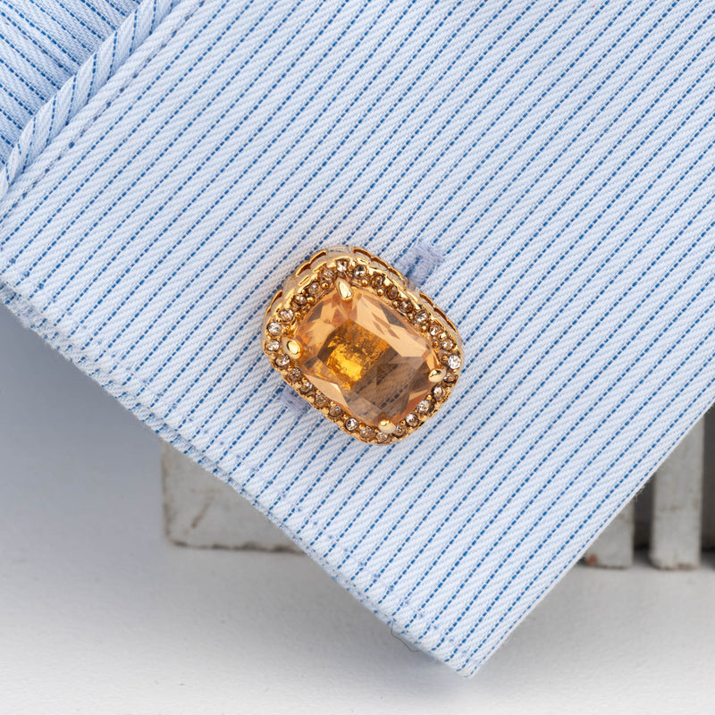 Large Rectangle CZ cufflink