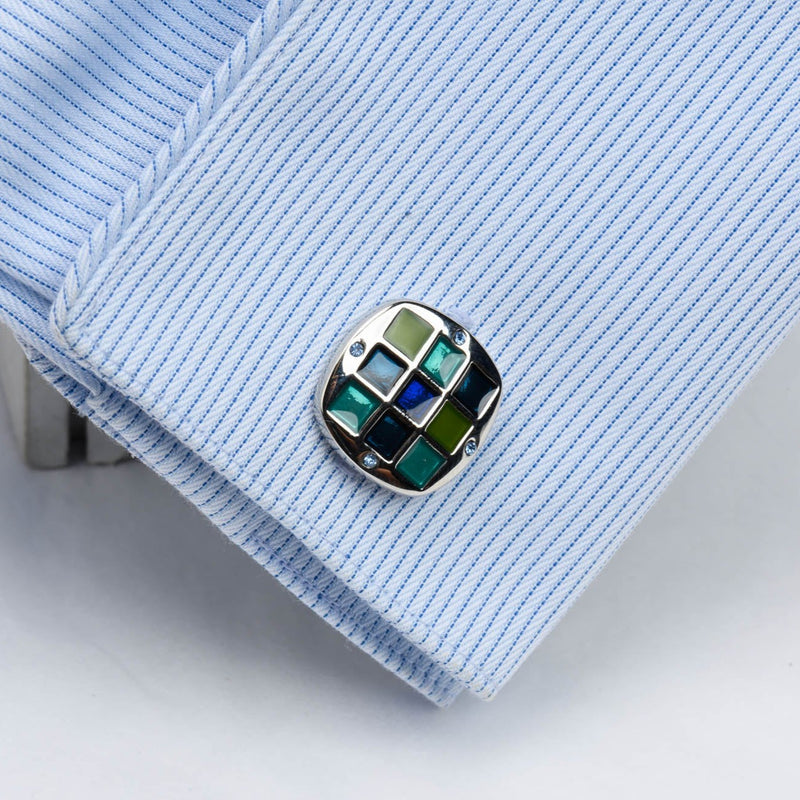 Enamel Geometry Cufflinks