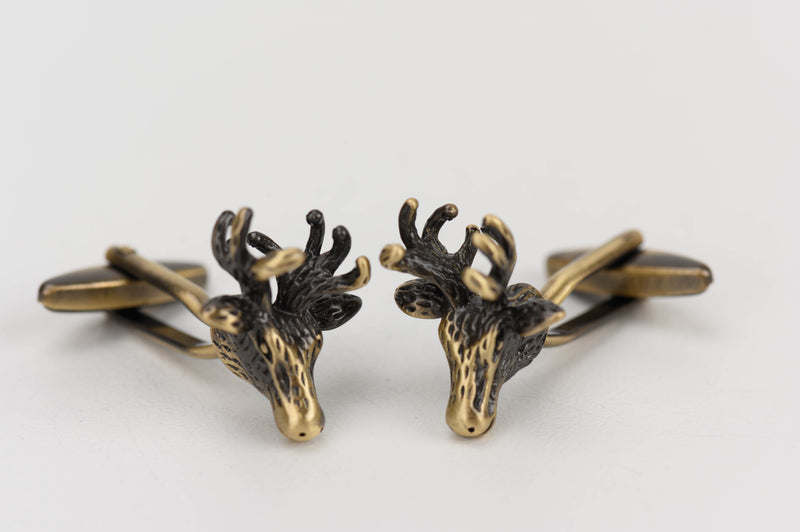 Brass Moose Head Cufflinks