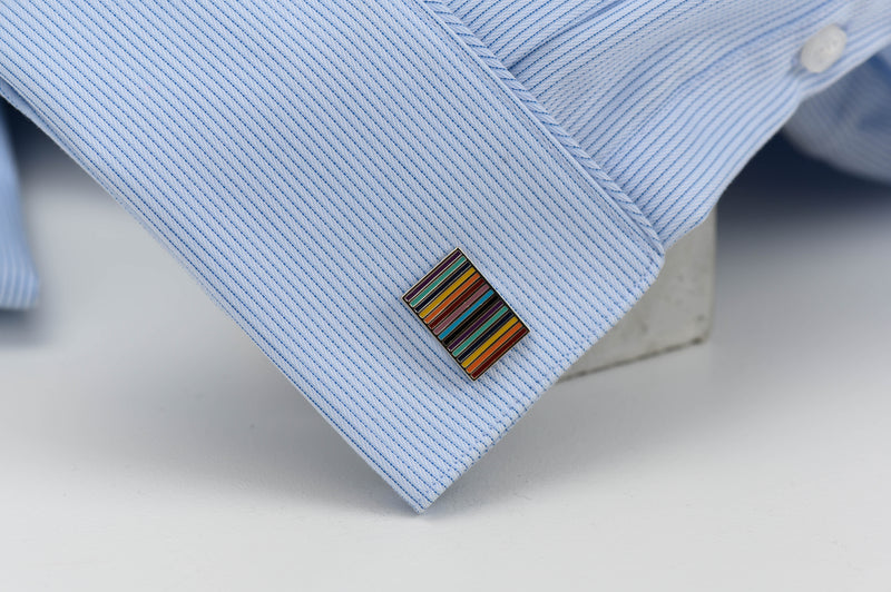 Rectangle Color Strips Cufflinks
