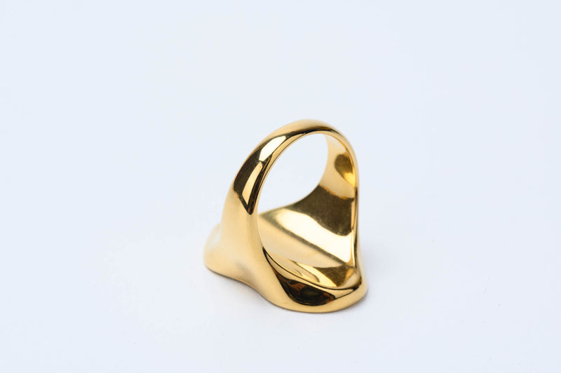 Irregular Super Chunky Gold Mother-of-pearl Ring