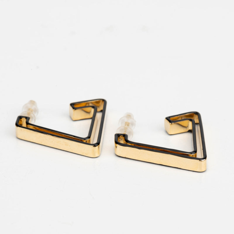 Hollow Large Gold Triangle Stud Earring