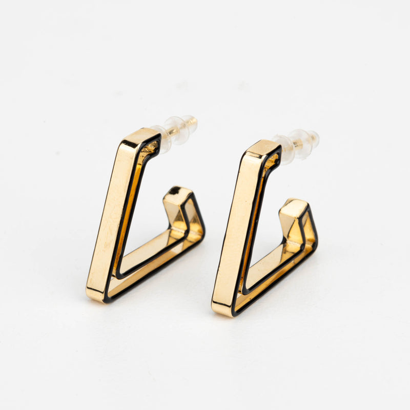 Hollow Large Gold Triangle Stud Earring