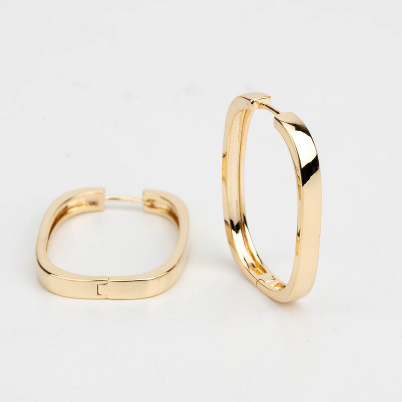 Large Gold Oval Hoop Earring