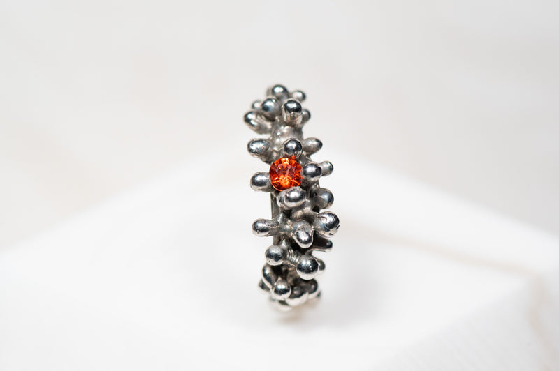 Coral Ring with Orange Spinel Stone