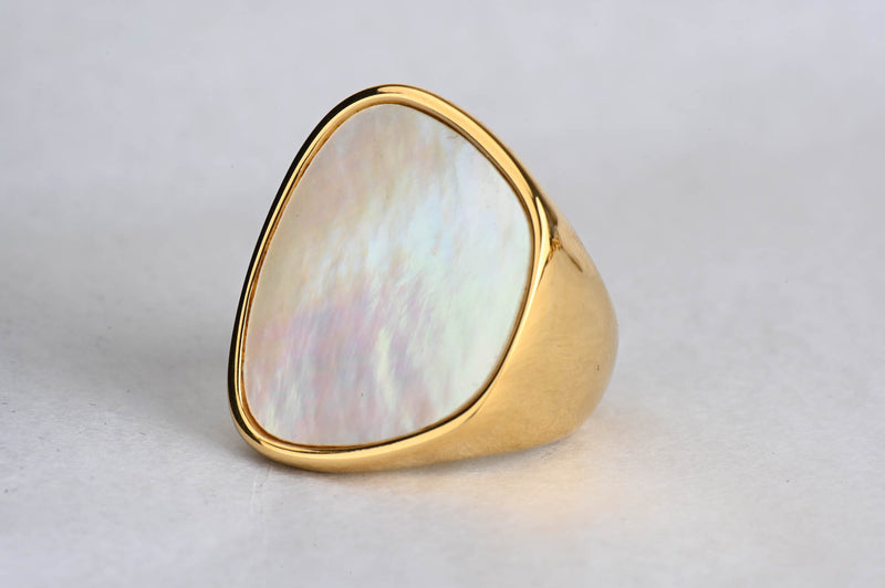 Super Chunky Gold Mother-of-pearl Ring