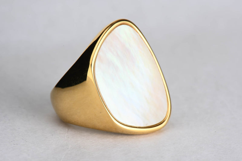 Super Chunky Gold Mother-of-pearl Ring