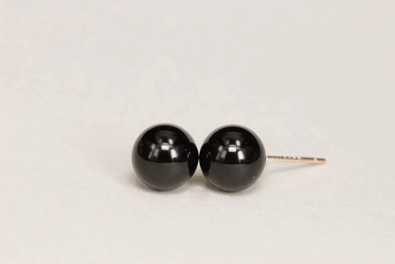 Black Onyx Ball Earring