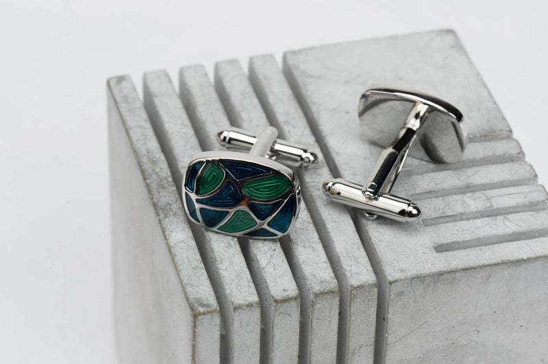 Enamel Leaf Cufflink