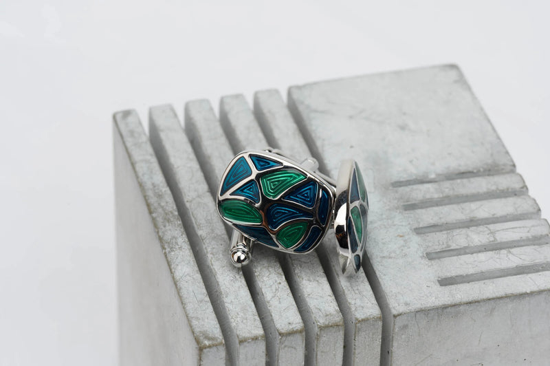 Enamel Leaf Cufflink