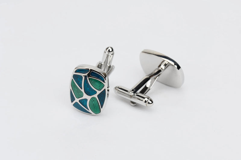 Enamel Leaf Cufflink