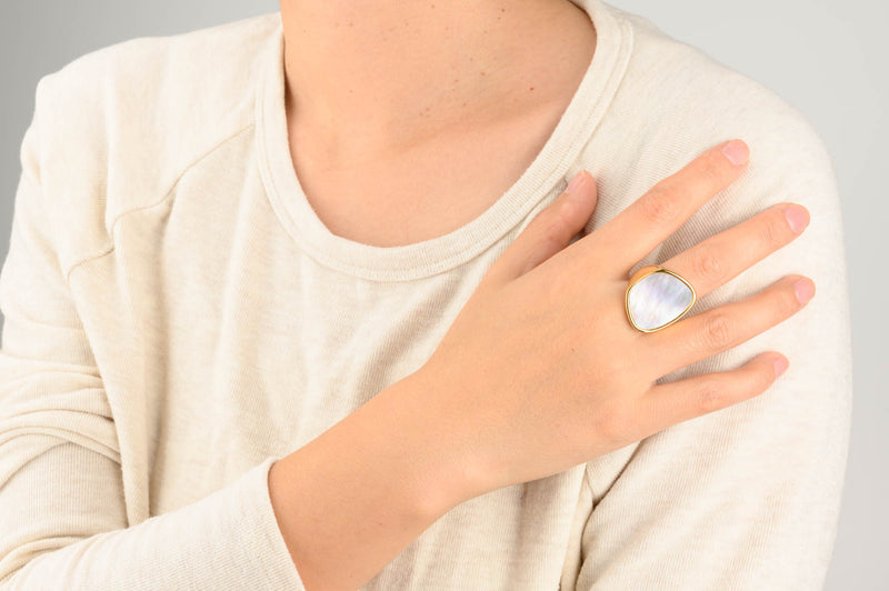 Super Chunky Gold Mother-of-pearl Ring