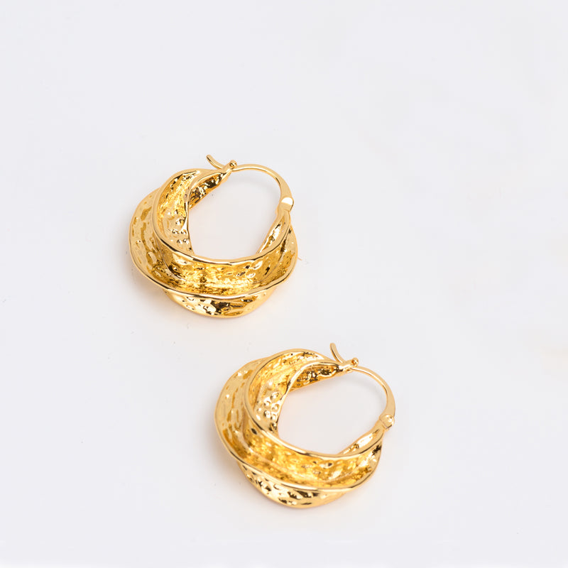 GOLD TEXTURED HOOPS