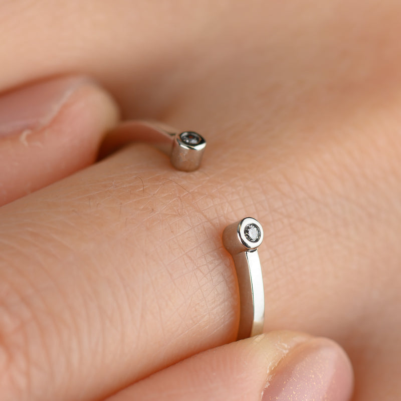 14 karat Minimalism diamond open ring