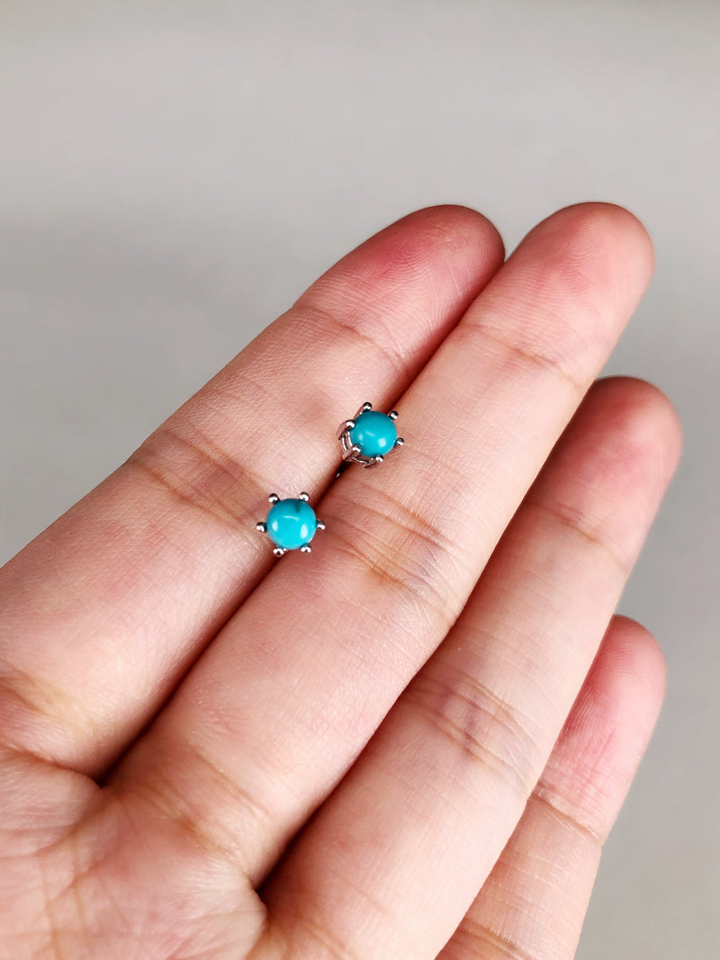 Genuine 6 Prong Turquoise Studs