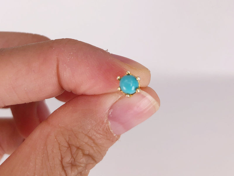 Genuine 6 Prong Turquoise Studs