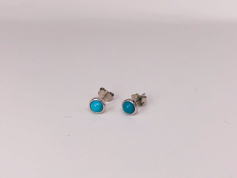 Genuine Dainty Turquoise Stud Earring