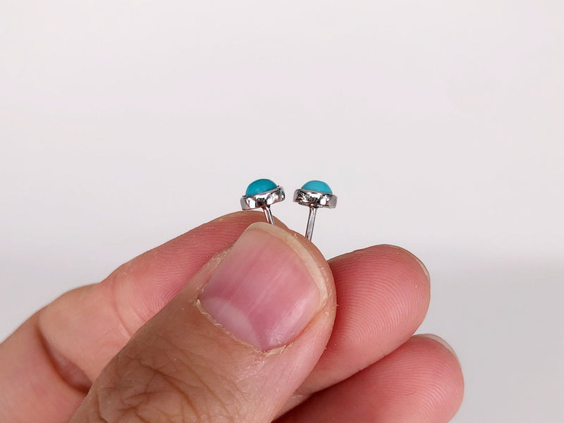 Genuine Dainty Turquoise Stud Earring