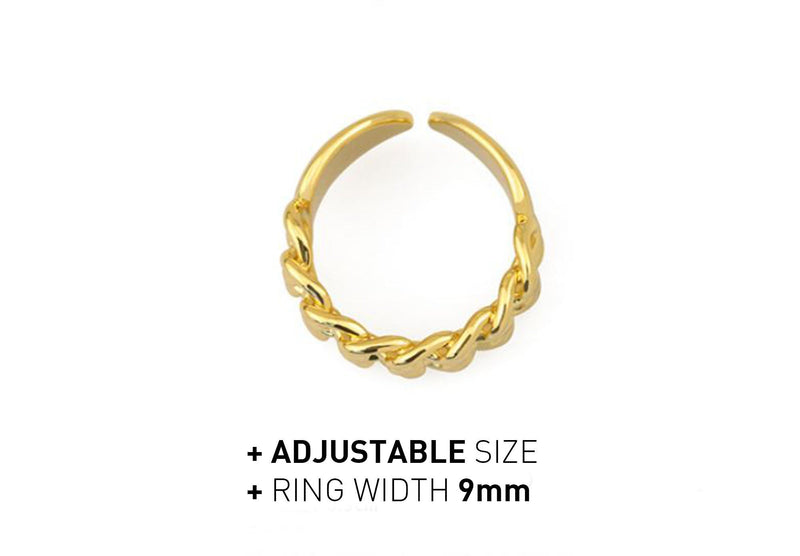 Double gold chain ring