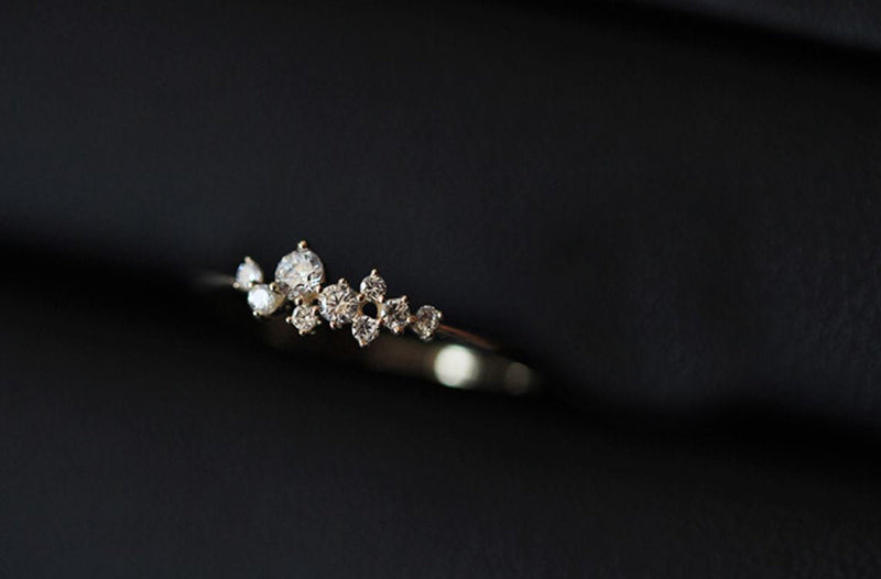 Stackable dainty silver ring