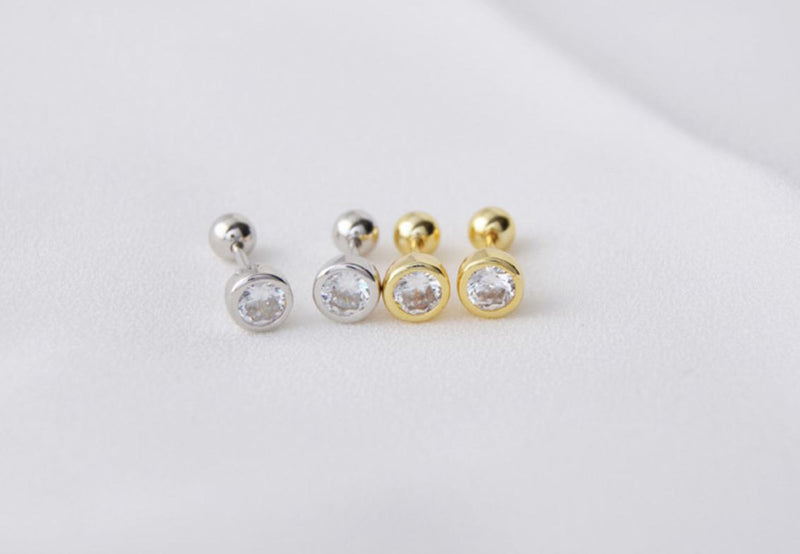 Dainty CZ Ballend Studs