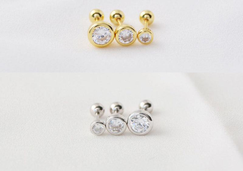 Dainty CZ Ballend Studs