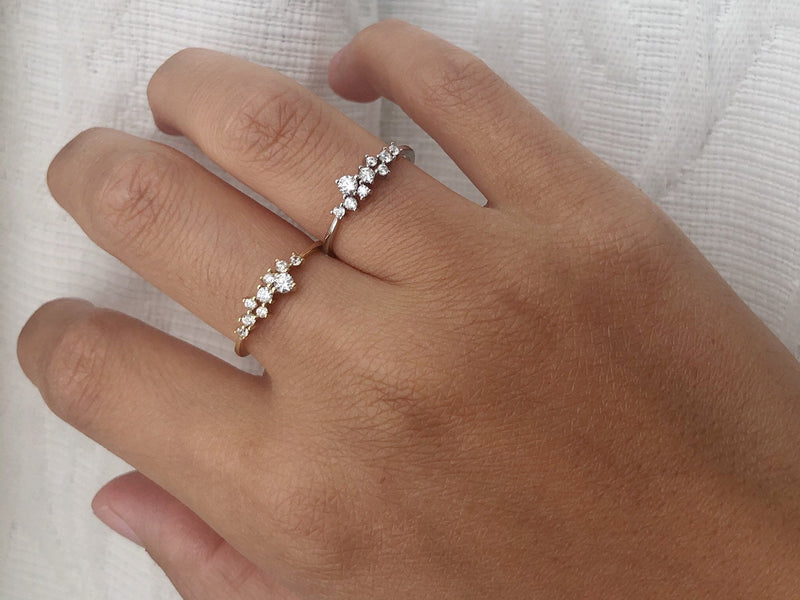 Stackable dainty silver ring