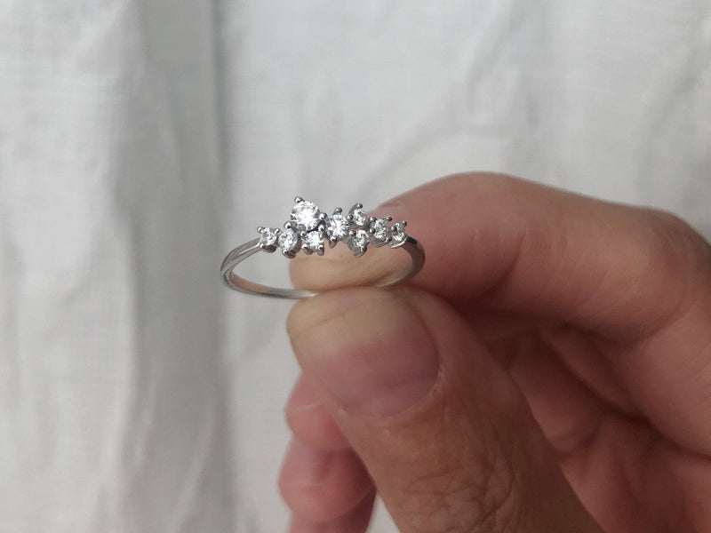 Stackable dainty silver ring