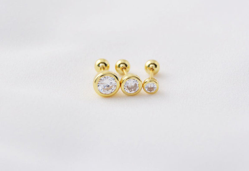 Dainty CZ Ballend Studs