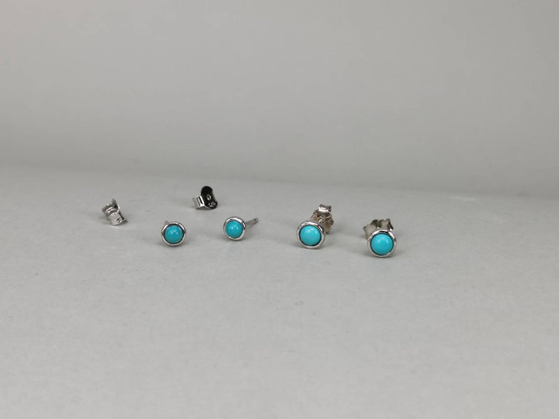 Genuine Dainty Turquoise Stud Earring