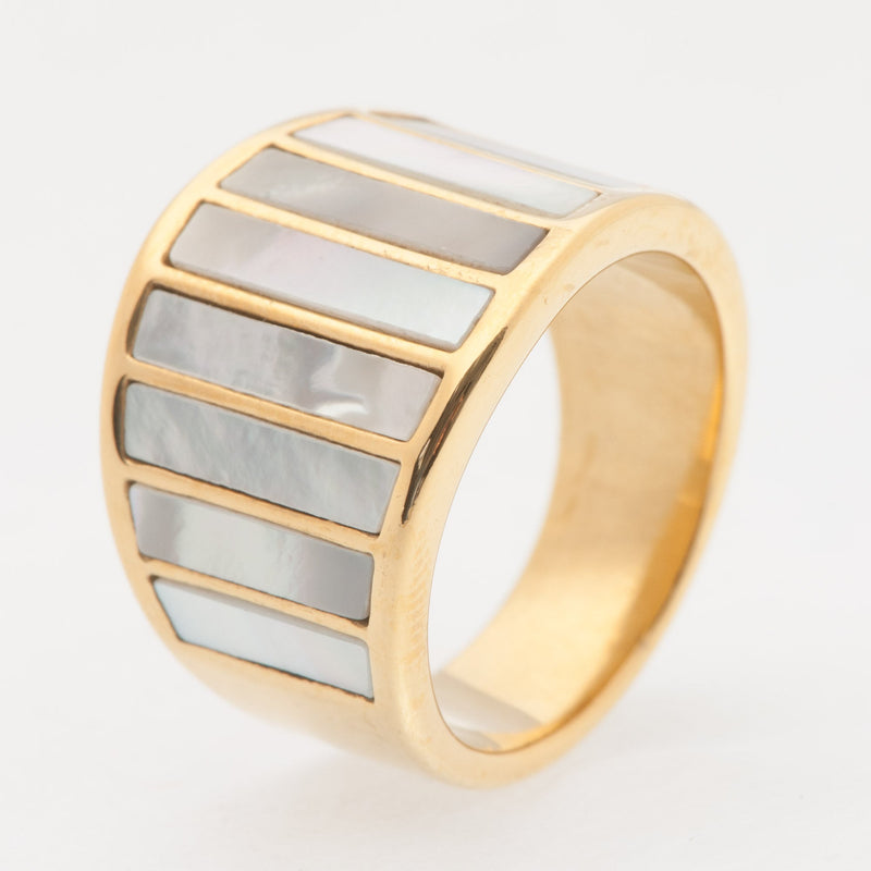 Wide Gold Mother-of-pearl Ring