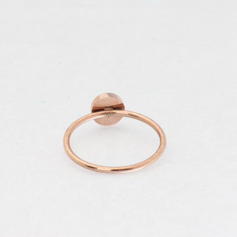 Dainty rose gold mother-of-pearl ring