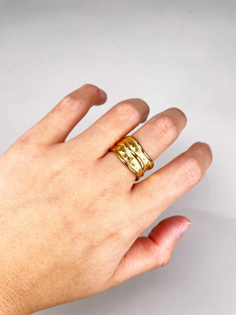 Chunky Textured Gold Ring