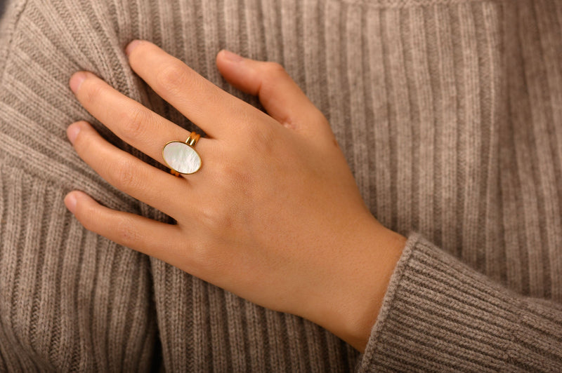 Gold Mother-of-Pearl Ring