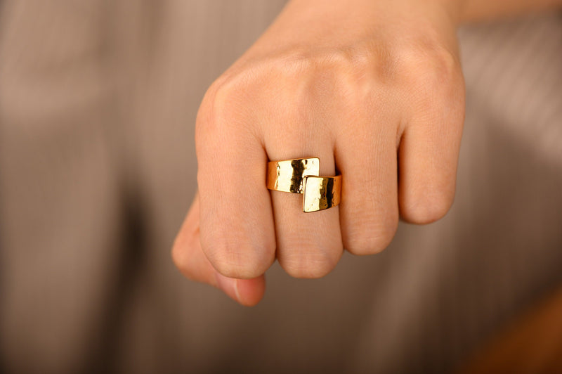 Chunky Overpass Gold Ring