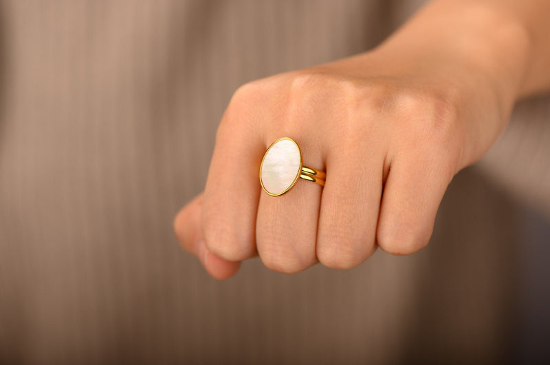 Gold Mother-of-Pearl Ring