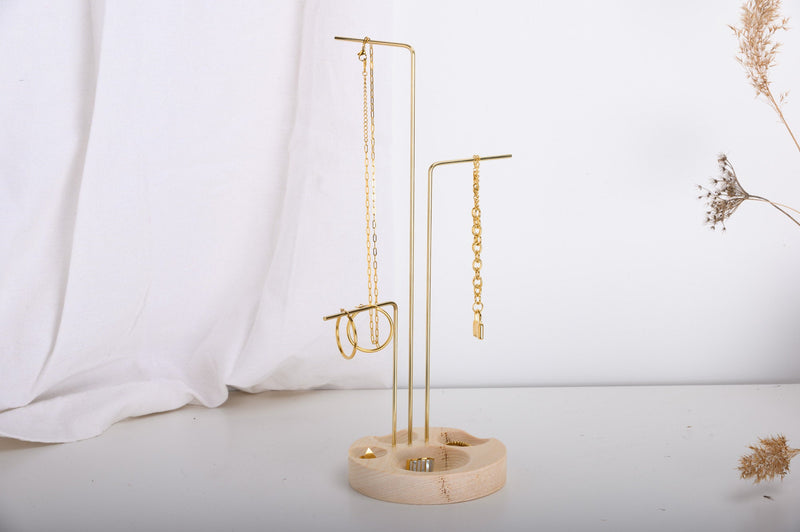 Round jewelry stand with ring dishes - LUNA
